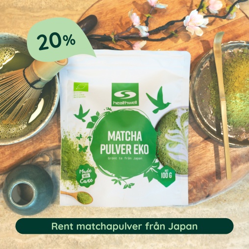 Nyhet! Healthwell Matcha  20 % fr medlemmar